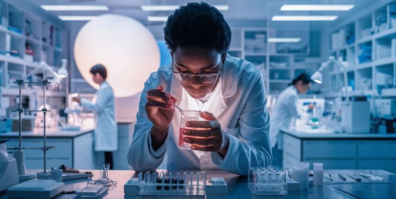Chemist testing a PVC additive sample in the Stabplast laboratory
